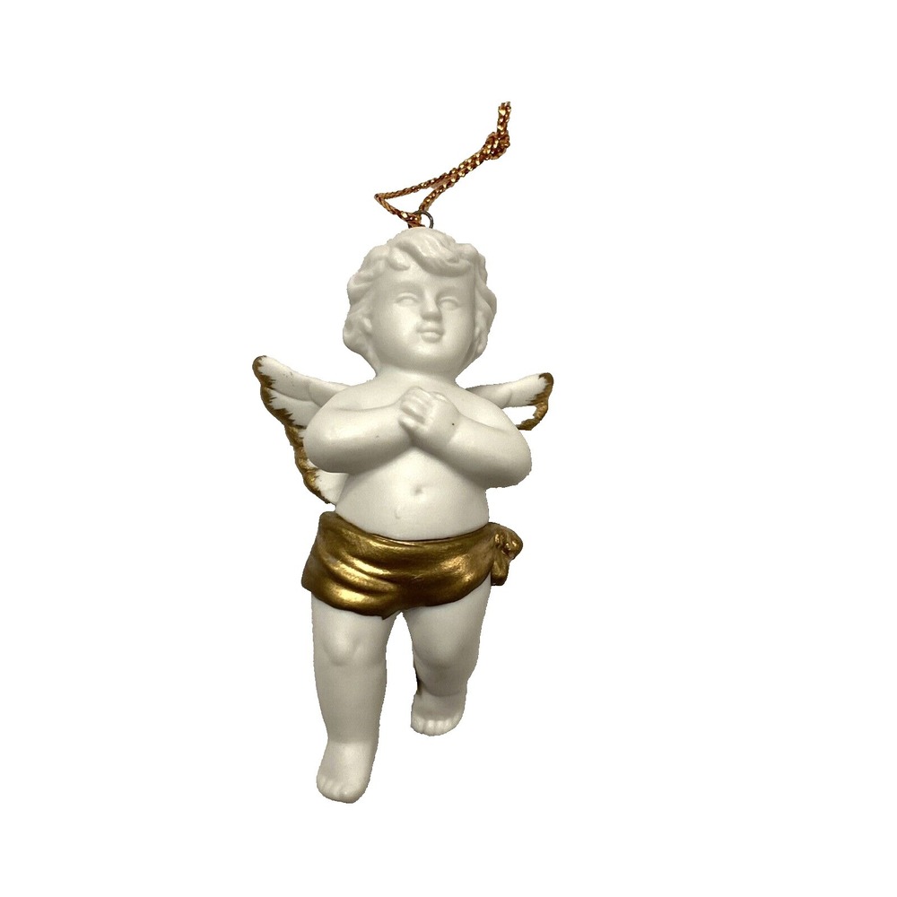 RUSS‎ angelic treasures porcelain angel ornament BOY ARMS CROSSED
